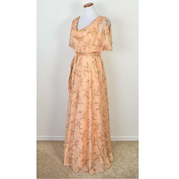 Vintage 1970s Floral Boho Maxi Dress - 4 - Picture 8 of 10